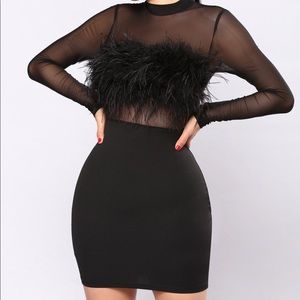 Black Feathered Dress